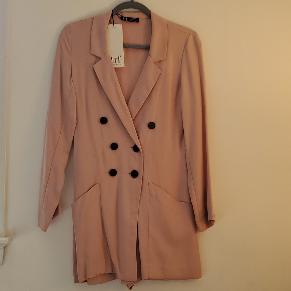 Zara pink blazer jumpsuit dress